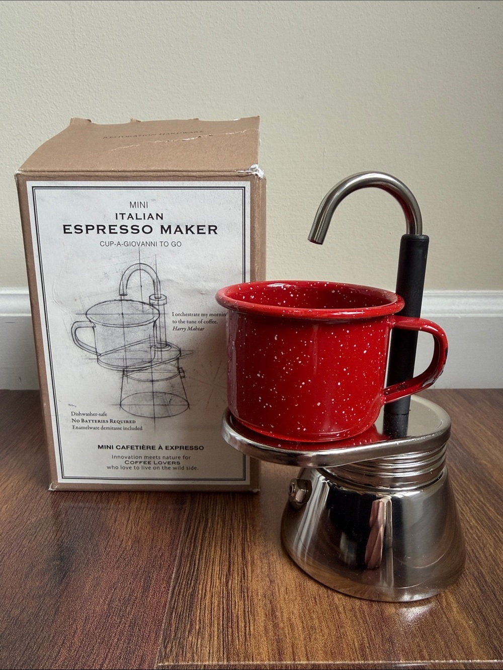Restoration Hardware Outdoor Travel Size Espresso Maker IOB